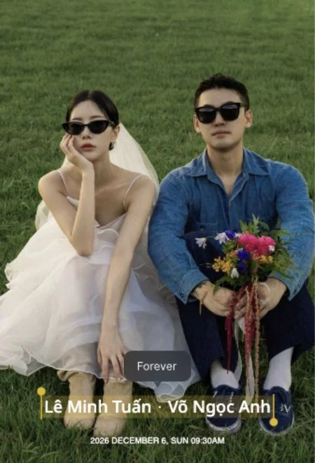 Mẫu thiệp cưới online Bong bóng chữ