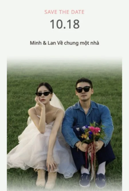 Mẫu thiệp cưới online Save The Date - Tối giản