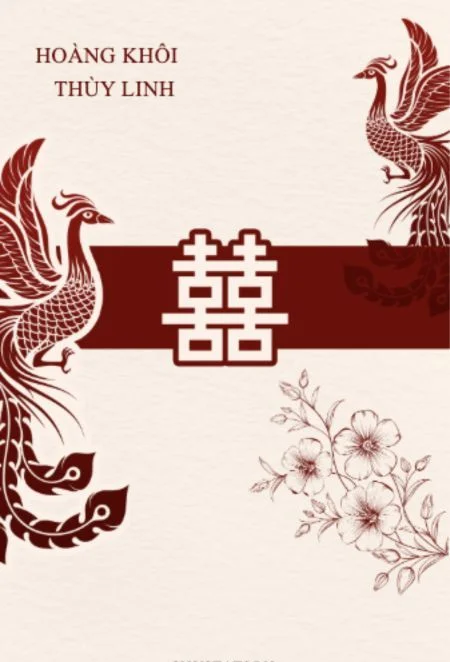 Mẫu thiệp cưới online Song Phụng đỏ