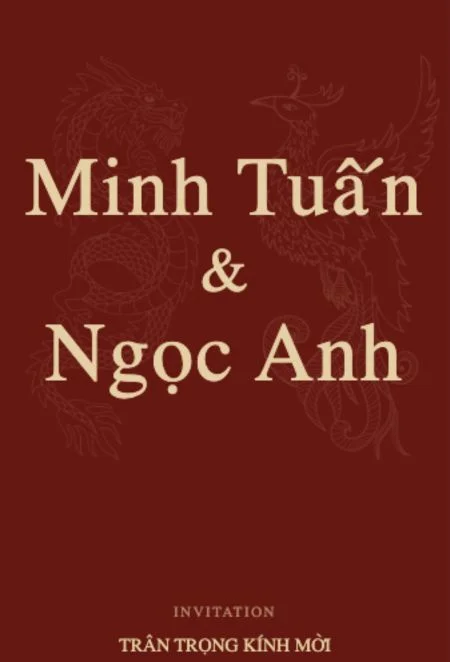 Mẫu thiệp cưới online Long Phụng đỏ